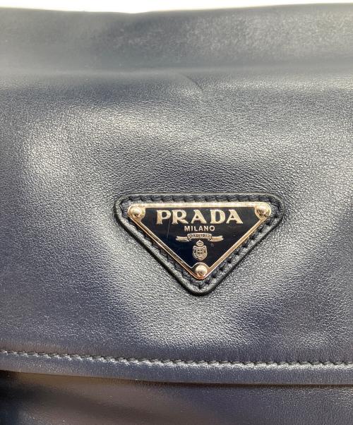 PRADA（プラダ）PRADA (プラダ) ダブルストラップ メッセンジャーバッグ ネイビーの古着・服飾アイテム