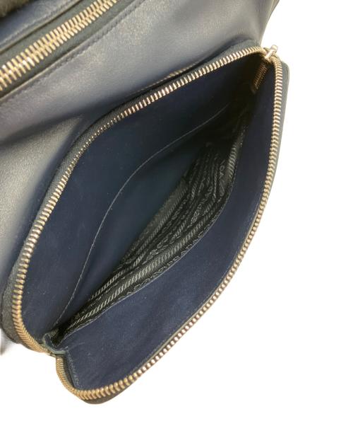 PRADA（プラダ）PRADA (プラダ) ダブルストラップ メッセンジャーバッグ ネイビーの古着・服飾アイテム