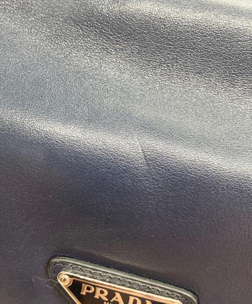 PRADA（プラダ）PRADA (プラダ) ダブルストラップ メッセンジャーバッグ ネイビーの古着・服飾アイテム