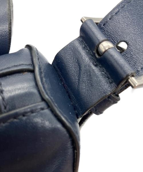 PRADA（プラダ）PRADA (プラダ) ダブルストラップ メッセンジャーバッグ ネイビーの古着・服飾アイテム