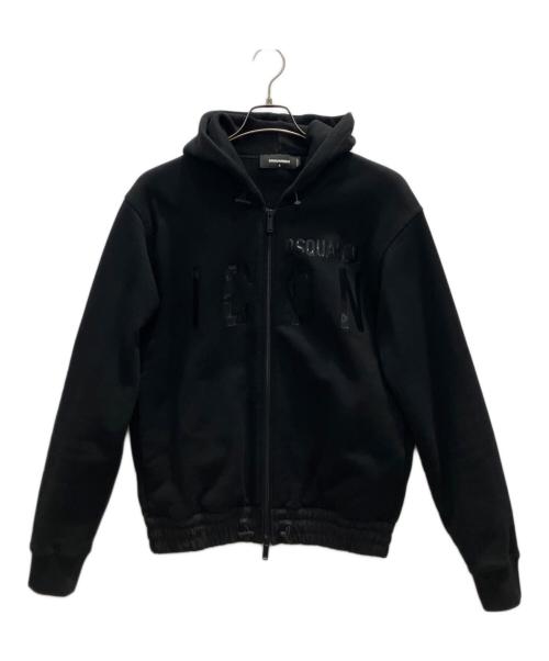 DSQUARED2（ディースクエアード）DSQUARED2 (ディースクエアード) ロゴジップパーカー ブラック サイズ:Ｓの古着・服飾アイテム