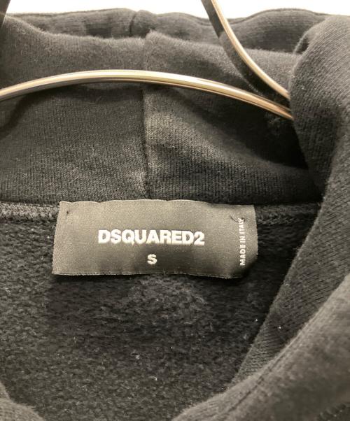DSQUARED2（ディースクエアード）DSQUARED2 (ディースクエアード) ロゴジップパーカー ブラック サイズ:Ｓの古着・服飾アイテム