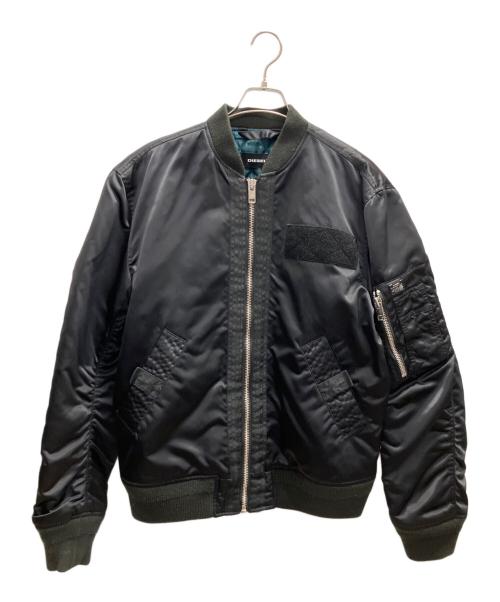 DIESEL（ディーゼル）DIESEL (ディーゼル) MA-1ジャケット ブラック サイズ:Ｌの古着・服飾アイテム