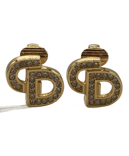 Christian Dior（クリスチャン ディオール）Christian Dior (クリスチャン ディオール) CDロゴ ラインストーンイヤリングの古着・服飾アイテム