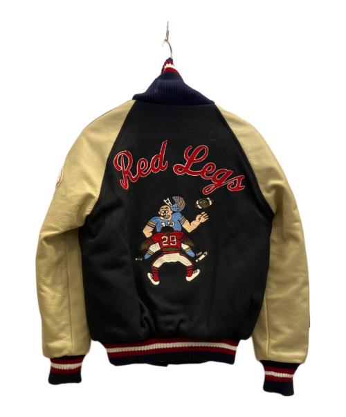 HEWITT MFG（ヒューイットエフエムジー）HEWITT MFG (ヒューイットエフエムジー) スタジャン ネイビー×ベージュ サイズ:36の古着・服飾アイテム