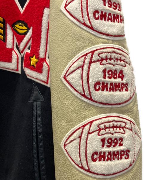 HEWITT MFG（ヒューイットエフエムジー）HEWITT MFG (ヒューイットエフエムジー) スタジャン ネイビー×ベージュ サイズ:36の古着・服飾アイテム