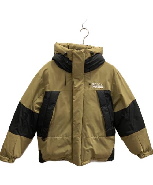 FIRST DOWN（ファーストダウン）FIRST DOWN (ファーストダウン) パネルショートダウン ブラウン サイズ:Ｌの古着・服飾アイテム