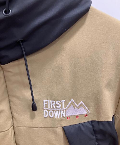FIRST DOWN（ファーストダウン）FIRST DOWN (ファーストダウン) パネルショートダウン ブラウン サイズ:Ｌの古着・服飾アイテム