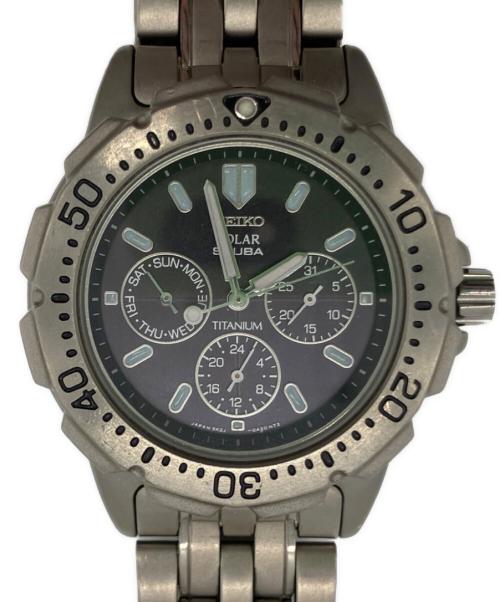 SEIKO（セイコー）SEIKO (セイコー)  SCUBA ソーラー 3針 チタン 5K2J-0A30 腕時計の古着・服飾アイテム