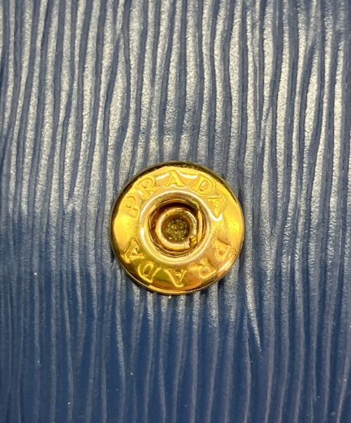 PRADA（プラダ）PRADA (プラダ) Wホック/カードケース付きレザー長財布 ブルーの古着・服飾アイテム