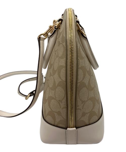 COACH（コーチ）COACH (コーチ) シエラ サッチェル ブラウン×ホワイトの古着・服飾アイテム