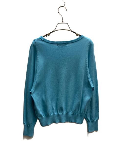 UNTITLED（アンタイトル）UNTITLED (アンタイトル) ストレッチセミラグランニット スカイブルー サイズ:2の古着・服飾アイテム