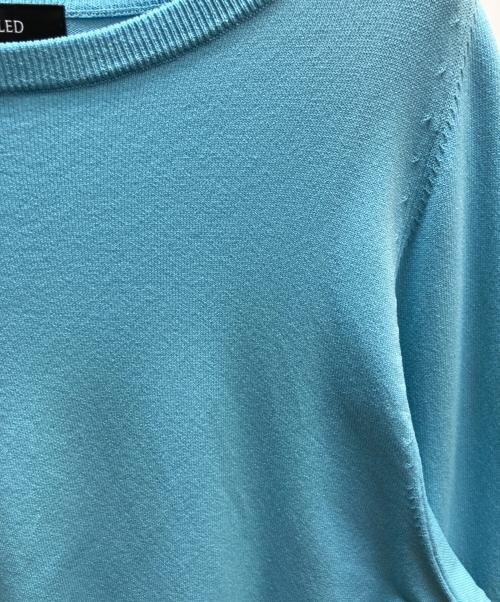 UNTITLED（アンタイトル）UNTITLED (アンタイトル) ストレッチセミラグランニット スカイブルー サイズ:2の古着・服飾アイテム