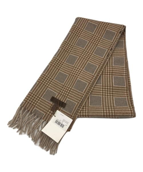 LOEWE（ロエベ）LOEWE (ロエベ) アナグラムチェック柄ウールカシミヤマフラー 未使用品の古着・服飾アイテム