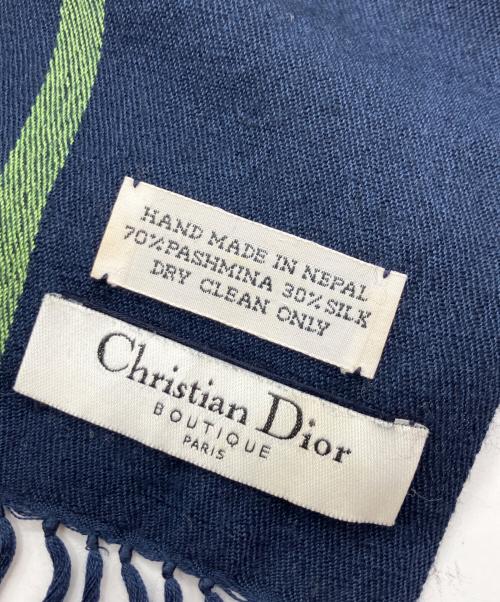 Christian Dior（クリスチャン ディオール）Christian Dior (クリスチャン ディオール) マフラー ネイビーの古着・服飾アイテム