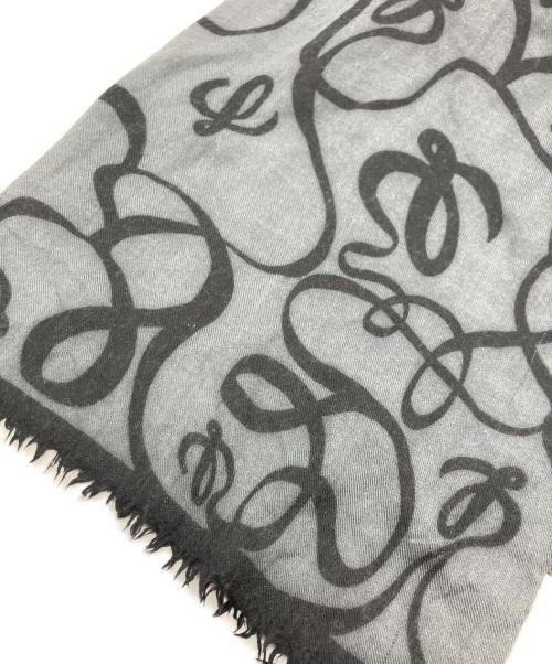 LOEWE（ロエベ）LOEWE (ロエベ) マフラー グレー×ブラックの古着・服飾アイテム