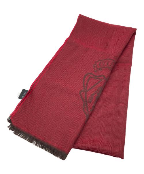 GUCCI（グッチ）GUCCI (グッチ) ウールマフラー レッドの古着・服飾アイテム