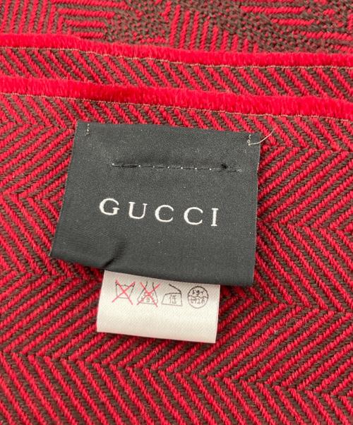 GUCCI（グッチ）GUCCI (グッチ) ウールマフラー レッドの古着・服飾アイテム