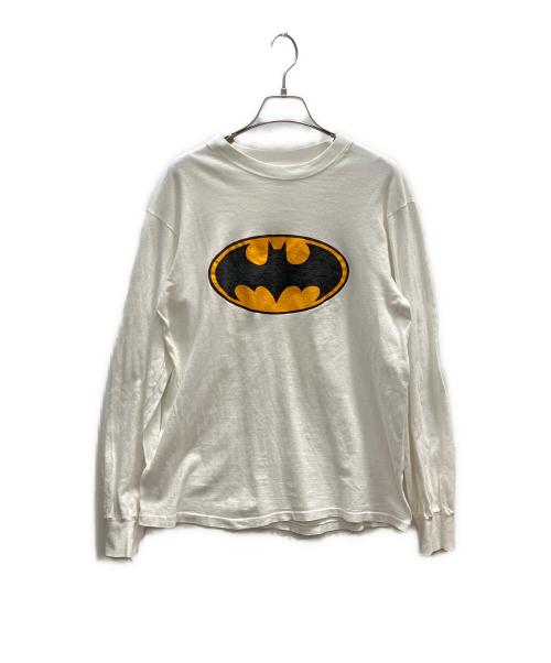 Hanes（ヘインズ）Hanes (ヘインズ) 80's長袖カットソー　バットマンプリント ホワイト サイズ:Мの古着・服飾アイテム