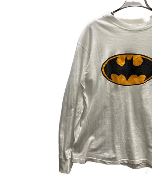 Hanes（ヘインズ）Hanes (ヘインズ) 80's長袖カットソー　バットマンプリント ホワイト サイズ:Мの古着・服飾アイテム