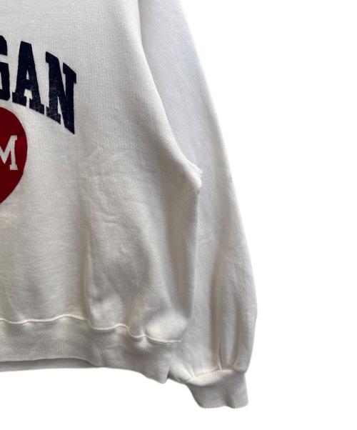 Champion（チャンピオン）Champion (チャンピオン) USA製フロッキープリントスウェット ホワイト サイズ:Ｌの古着・服飾アイテム