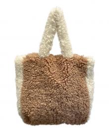 LEMONPLET（レモンプレット）の古着「ファーハンドバッグ」｜ブラウン×ホワイト