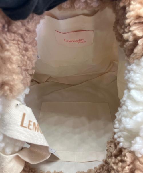 LEMONPLET（レモンプレット）LEMONPLET (レモンプレット) ファーハンドバッグ ブラウン×ホワイト 未使用品の古着・服飾アイテム