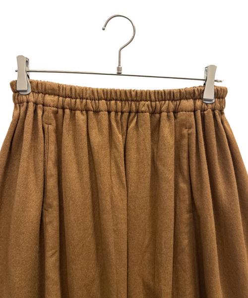 homspun（ホームスパン）homspun (ホームスパン) コットンウールバルキーツイルギャザースカート ブラウン サイズ:Мの古着・服飾アイテム