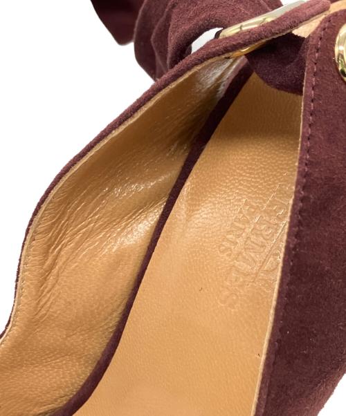 HERMES（エルメス）HERMES (エルメス) オープントゥーパンプス ワインレッド サイズ:SIZE 36の古着・服飾アイテム