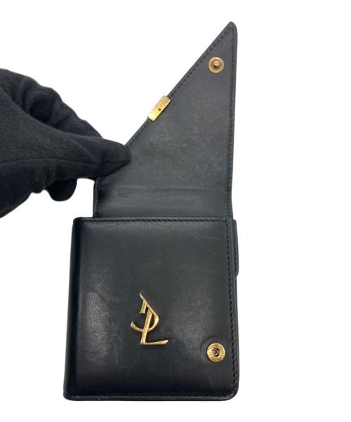 Saint Laurent Paris（サンローランパリ）Saint Laurent Paris (サンローランパリ) ジェイミーフォールドウォレット ブラック×ホワイトの古着・服飾アイテム