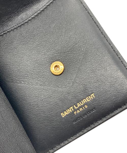 Saint Laurent Paris（サンローランパリ）Saint Laurent Paris (サンローランパリ) ジェイミーフォールドウォレット ブラック×ホワイトの古着・服飾アイテム