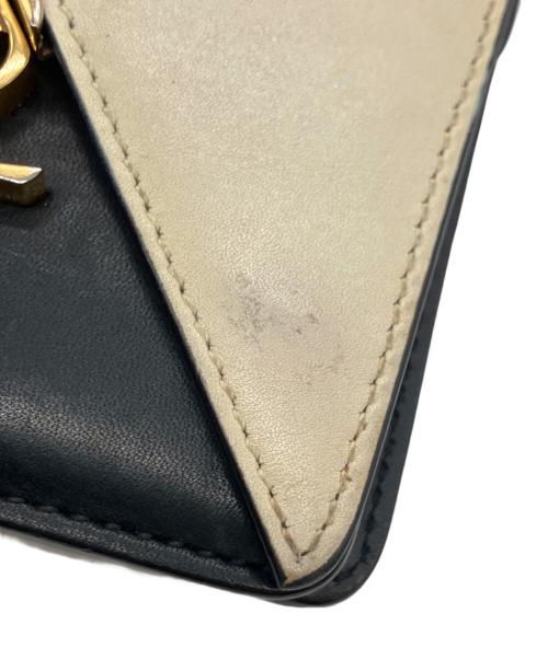 Saint Laurent Paris（サンローランパリ）Saint Laurent Paris (サンローランパリ) ジェイミーフォールドウォレット ブラック×ホワイトの古着・服飾アイテム