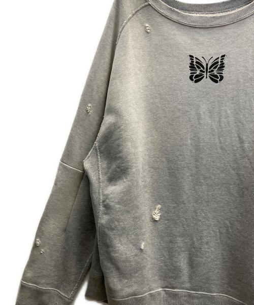 Needles（ニードルズ）Needles (ニードルズ) DECONSTRUCTED SWEAT SHIRT ライトグレー サイズ:Мの古着・服飾アイテム