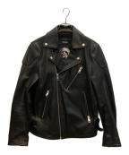 DIESELディーゼル）の古着「KRAMPIS ラムレザージャケット」｜ブラック