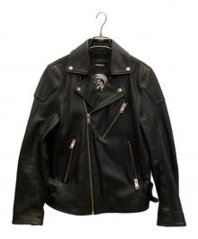 DIESEL（ディーゼル）の古着「KRAMPIS ラムレザージャケット」｜ブラック