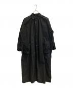 nest Robeネストローブ）の古着「コットンラミーミトンポケットロングシャツワンピース」｜ブラック