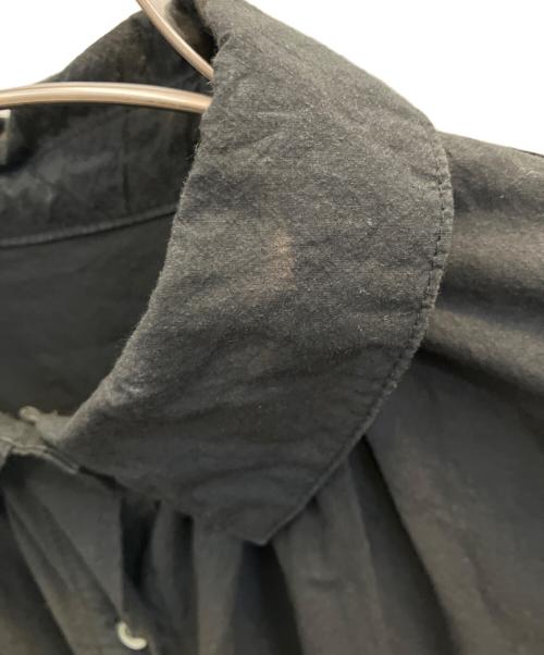 nest Robe（ネストローブ）nest Robe (ネストローブ) コットンラミーミトンポケットロングシャツワンピース ブラック サイズ:フリーの古着・服飾アイテム