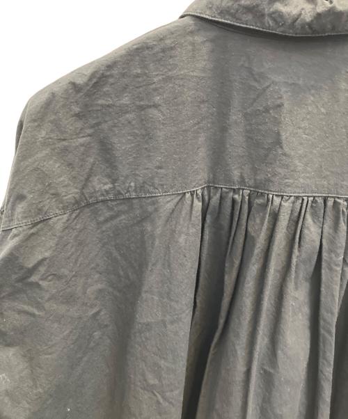nest Robe（ネストローブ）nest Robe (ネストローブ) コットンラミーミトンポケットロングシャツワンピース ブラック サイズ:フリーの古着・服飾アイテム