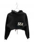 WIND AND SEA（ウィンダンシー）の古着「Wide Cropped Hoodie」｜ブラック