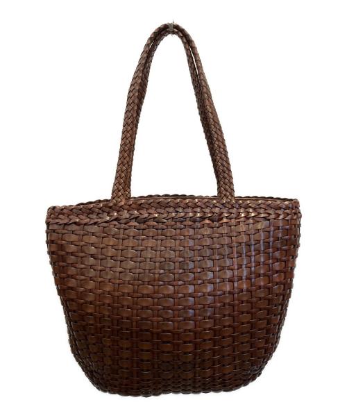 TOMMASO CANDRIA（トマーソカンダリア）TOMMASO CANDRIA (トマーソカンダリア) 編み込みトートバッグ ブラウンの古着・服飾アイテム