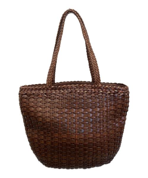 TOMMASO CANDRIA（トマーソカンダリア）TOMMASO CANDRIA (トマーソカンダリア) 編み込みトートバッグ ブラウンの古着・服飾アイテム