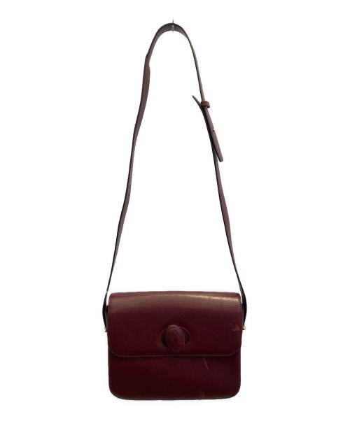 Cartier（カルティエ）Cartier (カルティエ) マストラインターンロックショルダーバッグ ワインレッドの古着・服飾アイテム