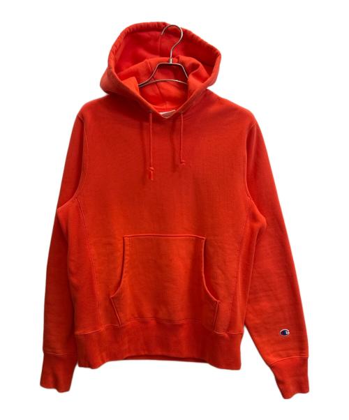 Champion REVERSE WEAVE（チャンピオン リバース ウィーブ）Champion REVERSE WEAVE (チャンピオン リバース ウィーブ) プルオーバーパーカー オレンジ サイズ:Мの古着・服飾アイテム