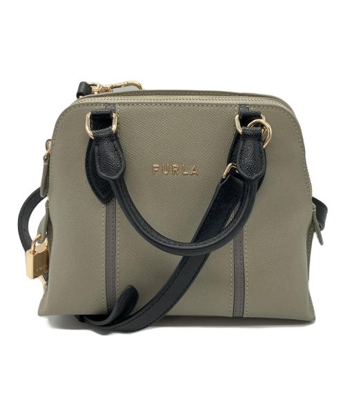 FURLA（フルラ）FURLA (フルラ) VITTORIA S DOME ブラックxライトグレーの古着・服飾アイテム