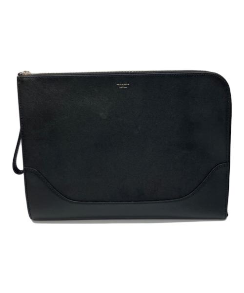 PELLE MORBIDA（ペッレモルビダ）PELLE MORBIDA (ペッレモルビダ) クラッチバッグ ブラックの古着・服飾アイテム