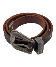 VINTAGE WORKS（ヴィンテージワークス）の古着「Leather belt 7Hole レザーベルト 7ホール 茶芯」｜ブラック×ブラウン