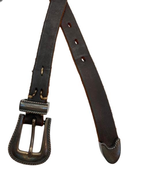 VINTAGE WORKS（ヴィンテージワークス）VINTAGE WORKS (ヴィンテージワークス) Leather belt 7Hole レザーベルト 7ホール 茶芯 ブラック×ブラウン サイズ:27/69の古着・服飾アイテム