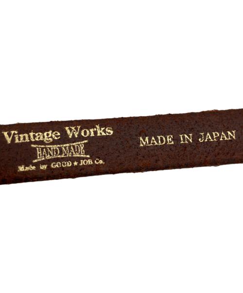 VINTAGE WORKS（ヴィンテージワークス）VINTAGE WORKS (ヴィンテージワークス) Leather belt 7Hole レザーベルト 7ホール 茶芯 ブラック×ブラウン サイズ:27/69の古着・服飾アイテム