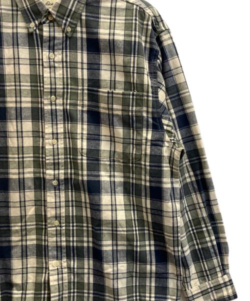 Eddie Bauer（エディーバウアー）Eddie Bauer (エディーバウアー) 90's長袖シャツ ネイビー×ホワイト サイズ:Мの古着・服飾アイテム