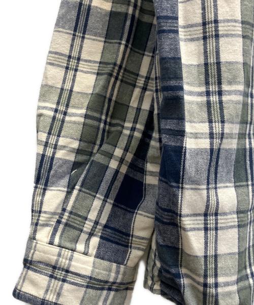 Eddie Bauer（エディーバウアー）Eddie Bauer (エディーバウアー) 90's長袖シャツ ネイビー×ホワイト サイズ:Мの古着・服飾アイテム